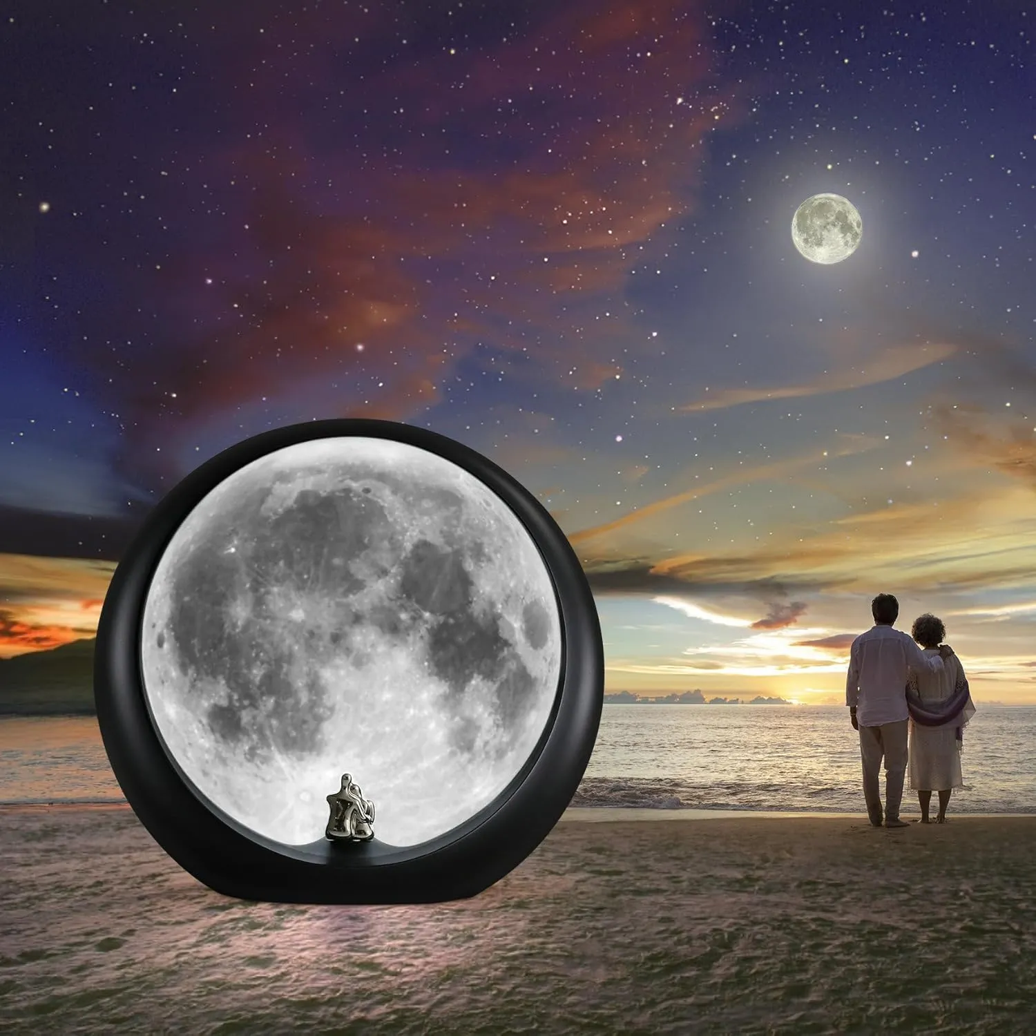 mamre Supermoon Lamp Non-Rechargeable Night Light Couple’s Gift for Wedding Anniversary Valentine’s Day Birthday Christmas