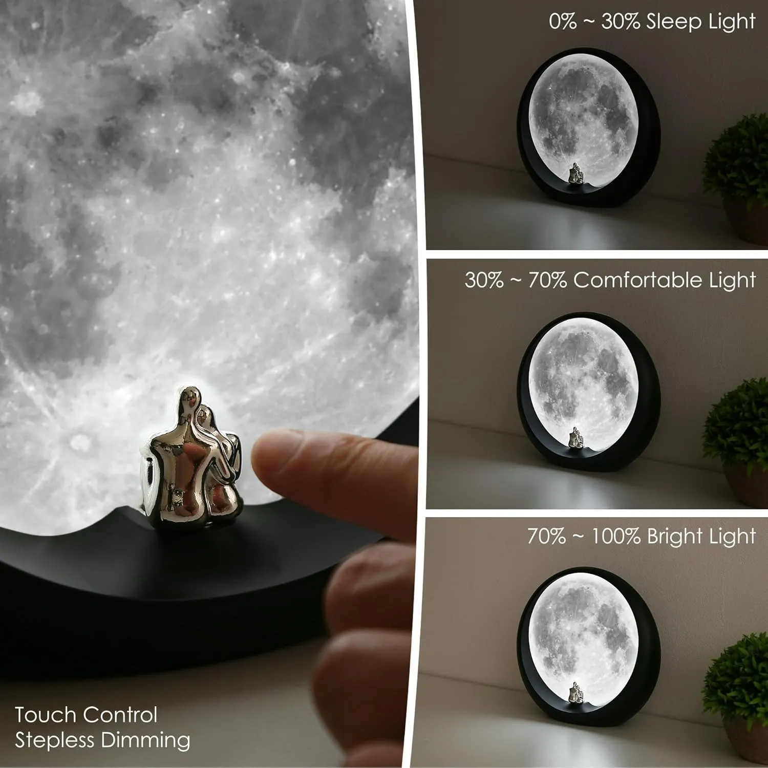 mamre Supermoon Lamp Non-Rechargeable Night Light Couple’s Gift for Wedding Anniversary Valentine’s Day Birthday Christmas