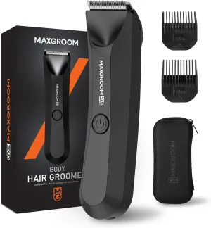 Manscape Body Hair Trimmer for Men, IPX7 Waterproof Pubic & Groin Hair Trimmer- Electric Ball Shaver with LED Light, Ceramic Blade, USB Rechargeable & Travel Pouch
