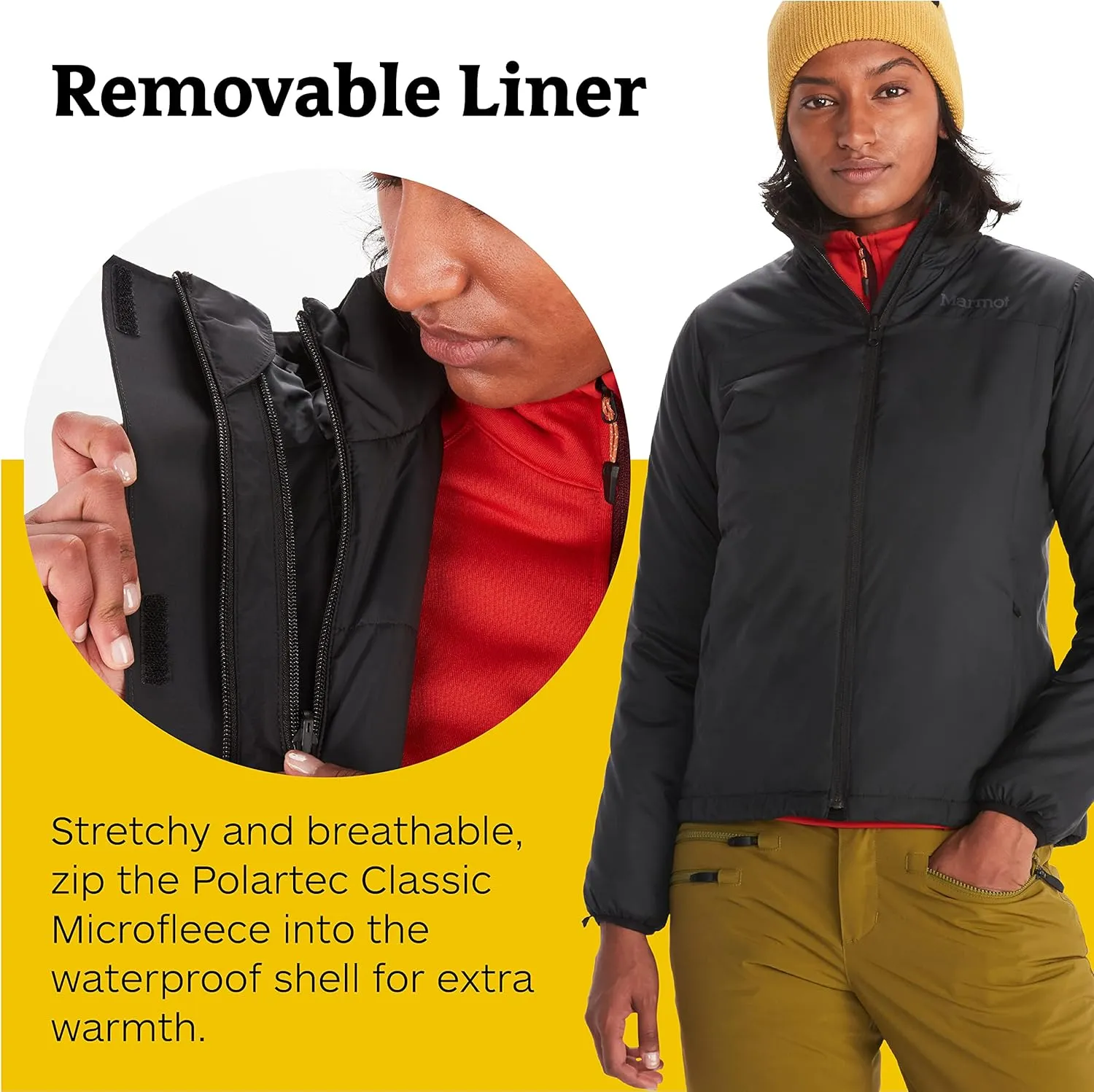 Marmot Women's Ramble 3-in-1 Component Jacket - Recycled Waterproof Shell with Hood and Removable Insulated Thermal R Liner