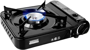 Maxsun Portable Gas Stove MS3800 (Black), 9,560BTU High Power, Camp Stove, Outdoor/Indoor, with Carrying Case