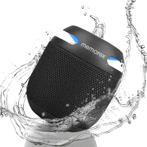 Memorex High Performance Ultimate Bluetooth Speaker, Portable Rechargeable & Wireless, IP67 Waterproof Dustproof Speaker with Party Lights for Beach, Home, Shower and Outdoors (XBoom, Jet Black)