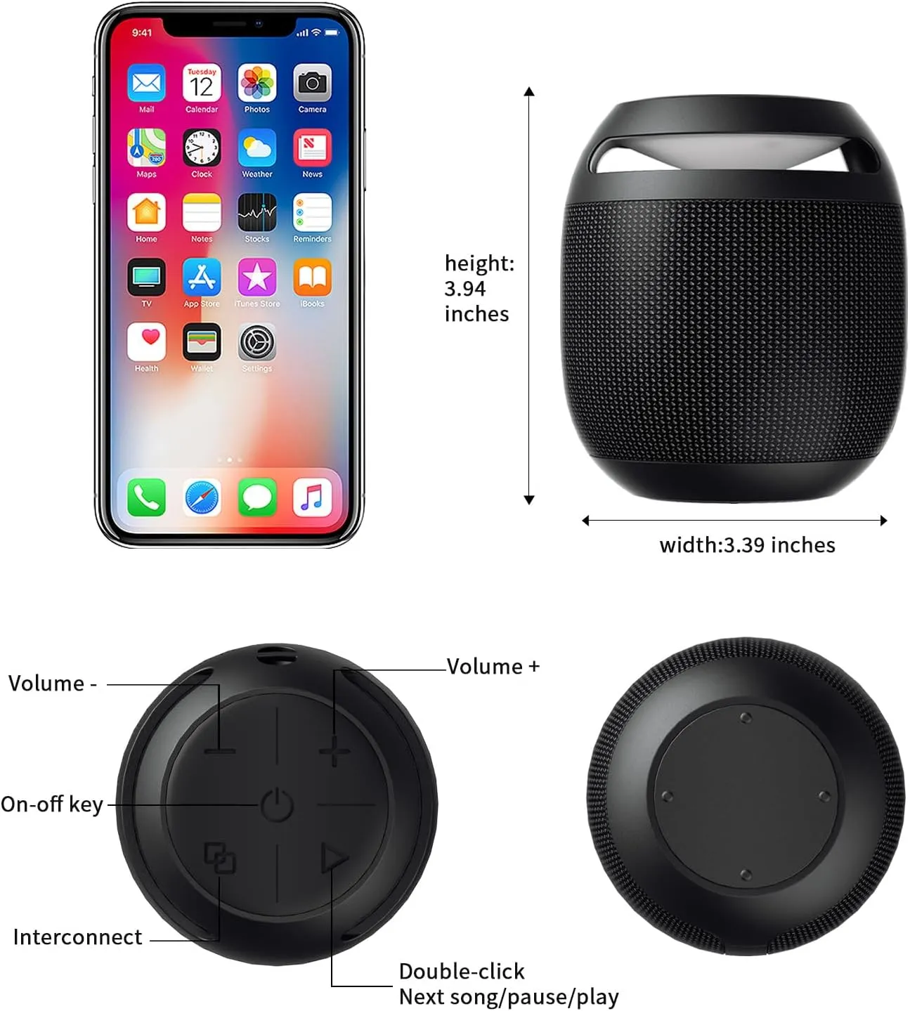 Memorex High Performance Ultimate Bluetooth Speaker, Portable Rechargeable & Wireless, IP67 Waterproof Dustproof Speaker with Party Lights for Beach, Home, Shower and Outdoors (XBoom, Jet Black)