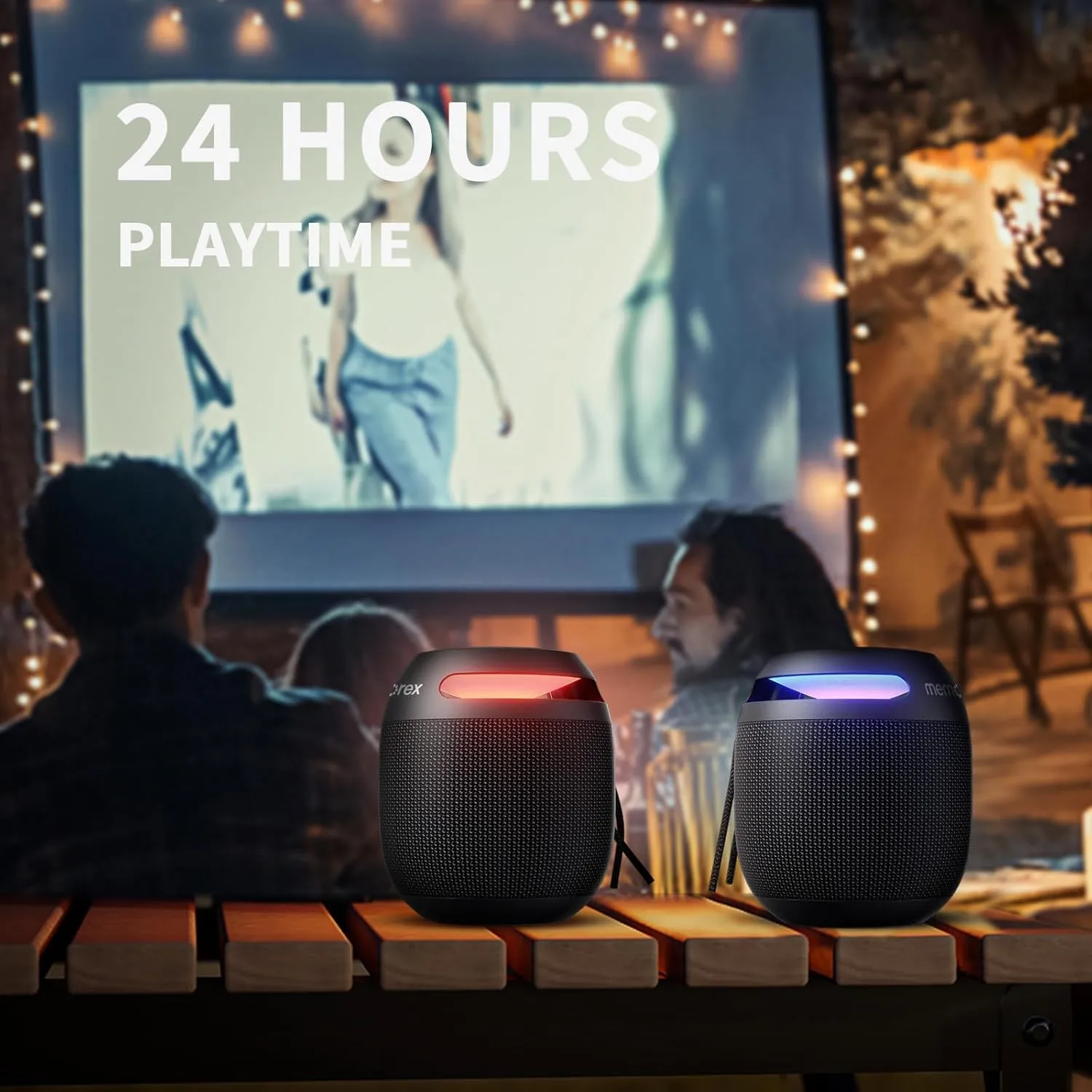 Memorex High Performance Ultimate Bluetooth Speaker, Portable Rechargeable & Wireless, IP67 Waterproof Dustproof Speaker with Party Lights for Beach, Home, Shower and Outdoors (XBoom, Jet Black)