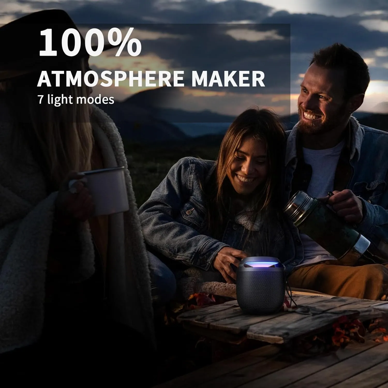 Memorex High Performance Ultimate Bluetooth Speaker, Portable Rechargeable & Wireless, IP67 Waterproof Dustproof Speaker with Party Lights for Beach, Home, Shower and Outdoors (XBoom, Jet Black)
