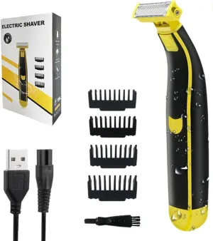 Men's Electric Shaver, Full Body Washable Dual Blade Wet & Dry Razor, USB Rechargeable,4 Precision Trimmer Heads for Beard, Facial, Body Grooming, Great for Gift (1PC)-Model #3