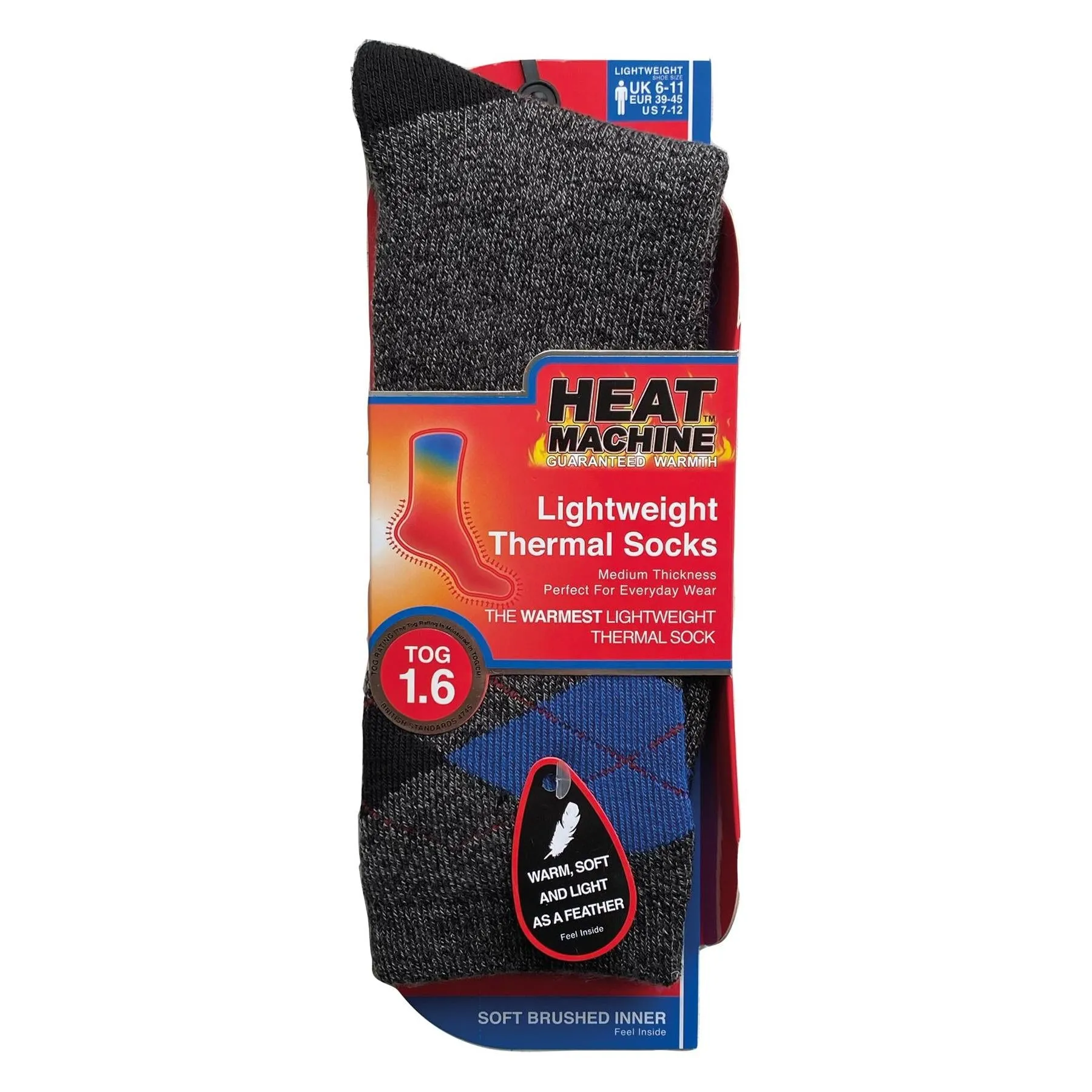 Mens lightweight thermal insulated argyle socks (assorted colours) 2739