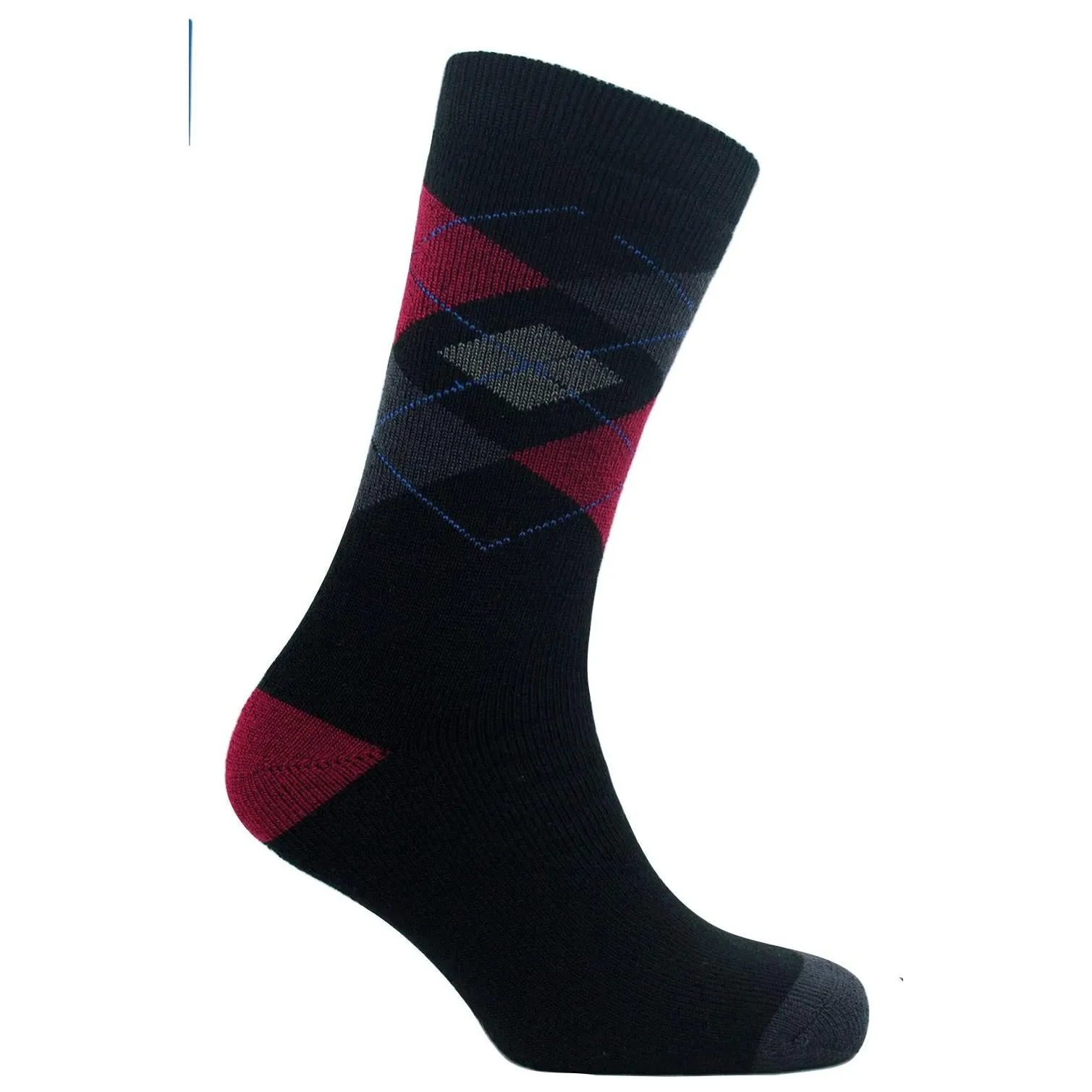 Mens lightweight thermal insulated argyle socks (assorted colours) 2739