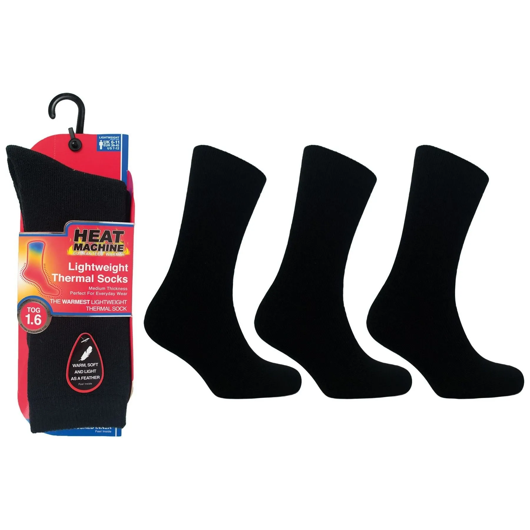 Mens lightweight thermal insulated black socks 2755