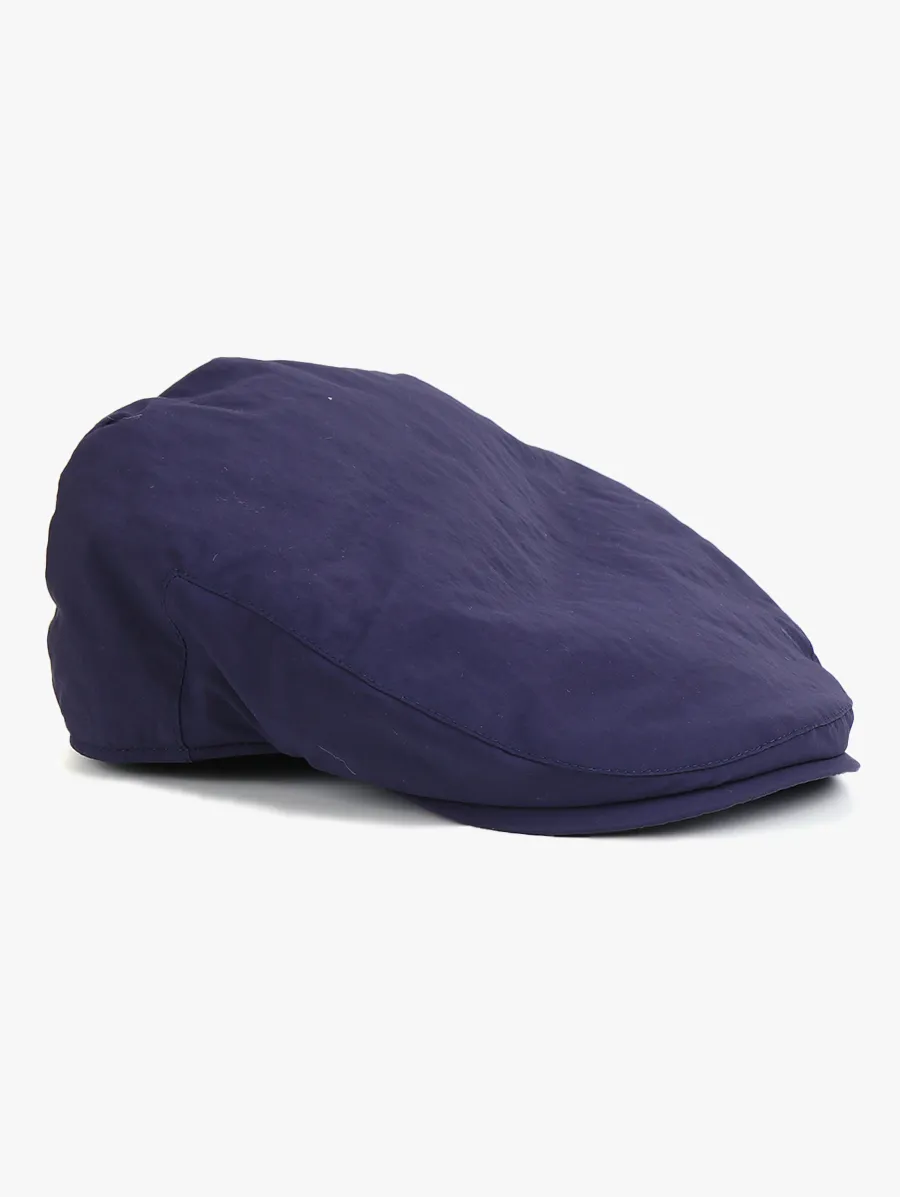 Men's Navy Shower Proof Flat Cap