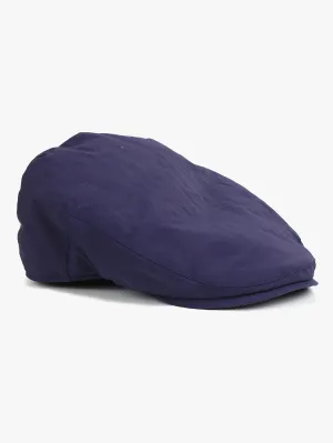 Men's Navy Shower Proof Flat Cap