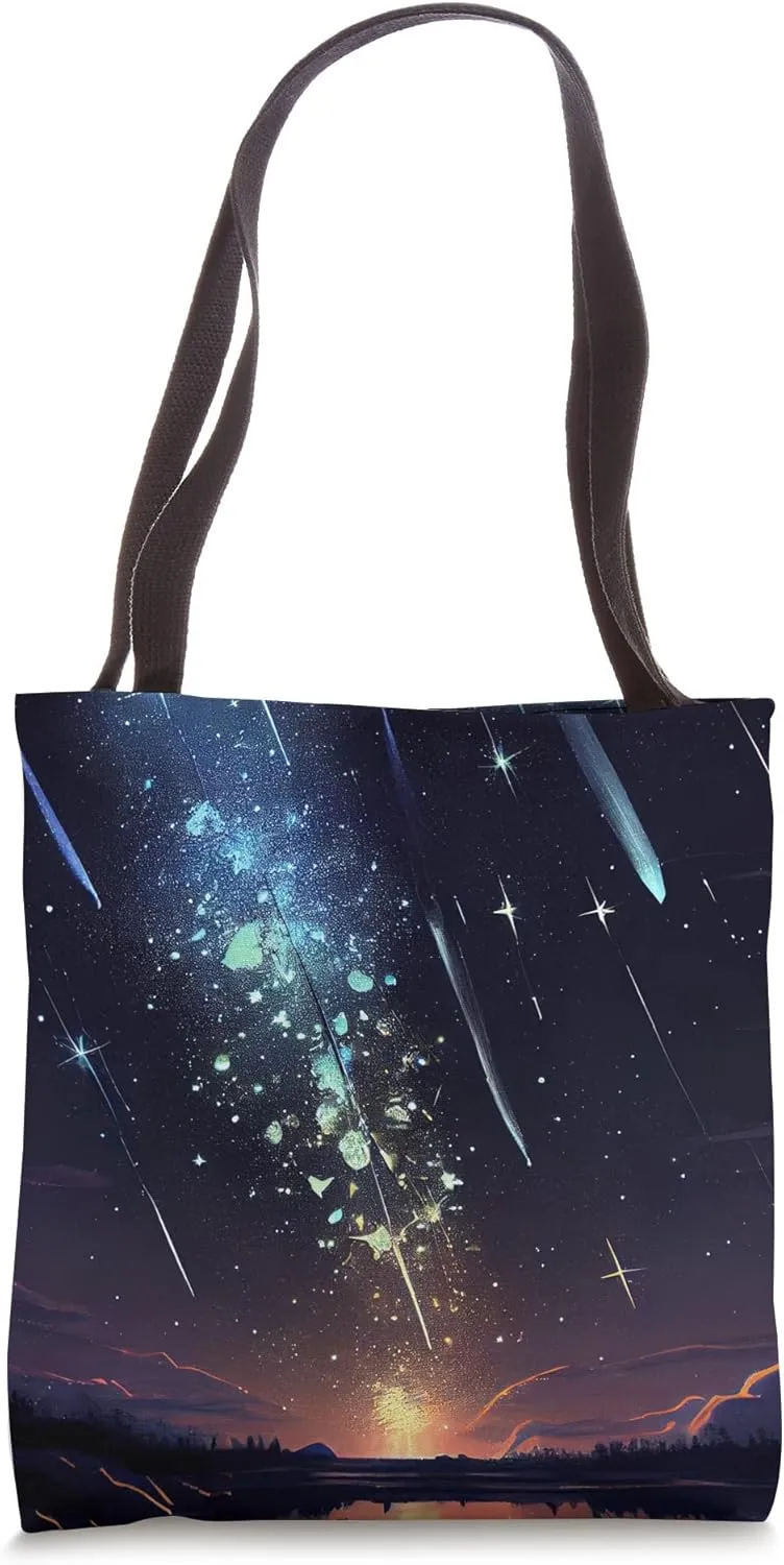 Meteor Shower Celestial Elements Graphic Tote Bag