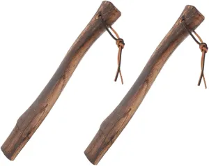 Mipcase 2Pcs Wooden Axe Handle Replacement Durable Wood Grip for Axes Ergonomic Design for Easy Installation for Firewood Cutting and Camping