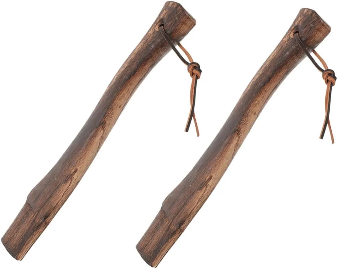 Mipcase 2Pcs Wooden Axe Handle Replacement Durable Wood Grip for Axes Ergonomic Design for Easy Installation for Firewood Cutting and Camping