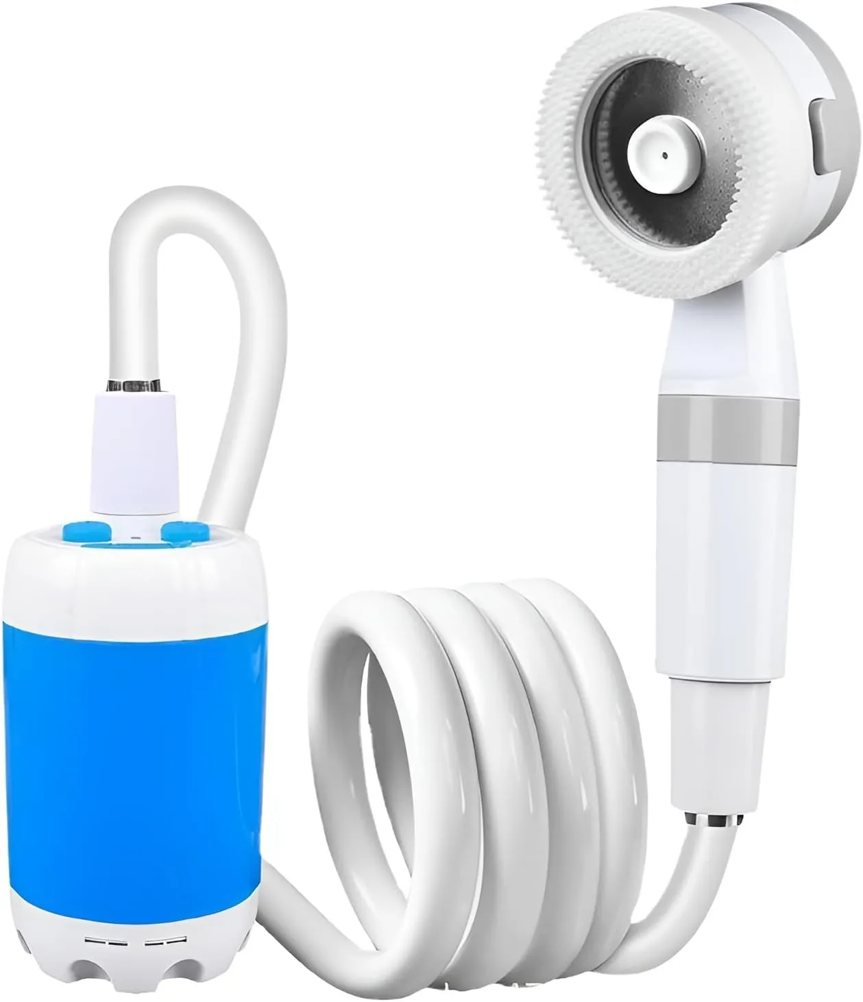Mokcoliy]【IPX6 Waterproof Portable Shower Kit with 16ft PVC Hose | Rechargeable Outdoor Shower Pump for Family Travel | 2 Speeds, 290 Jet Nozzles & Magnetic Mount (for Saudi Summer)