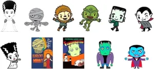 Monogram Universal Studios Monsters Horror Figural Bag Clip Series 3-3D Foam Figural Bag Clip in Blind Bag - Keychain - ONE RANDOM BAG PER ORDER