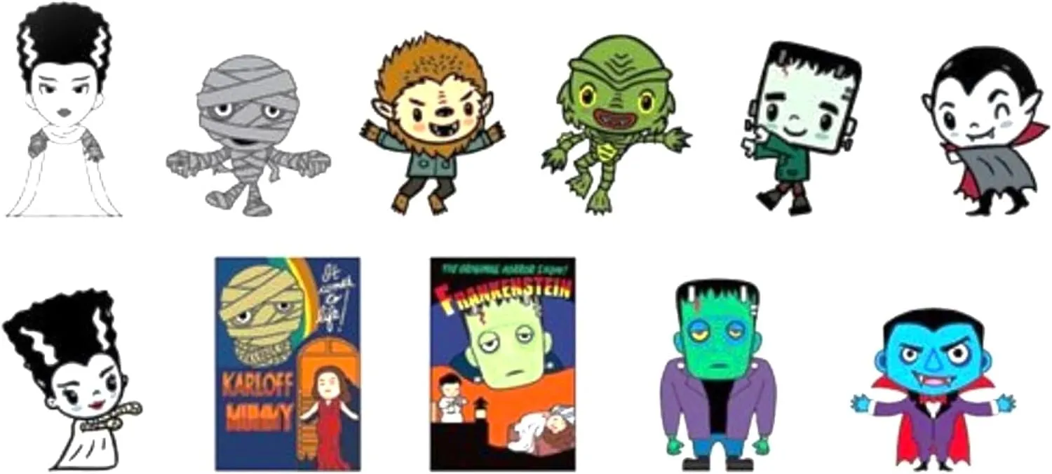 Monogram Universal Studios Monsters Horror Figural Bag Clip Series 3-3D Foam Figural Bag Clip in Blind Bag - Keychain - ONE RANDOM BAG PER ORDER