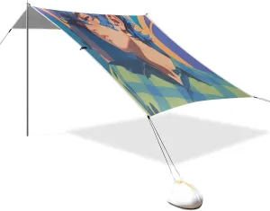 Moody Boys Beach Canopy UPF50 Lightweight Large Portable Sun Shelter with Sandbags and Shovel for Camping, Picnics, Backyard & Fishing