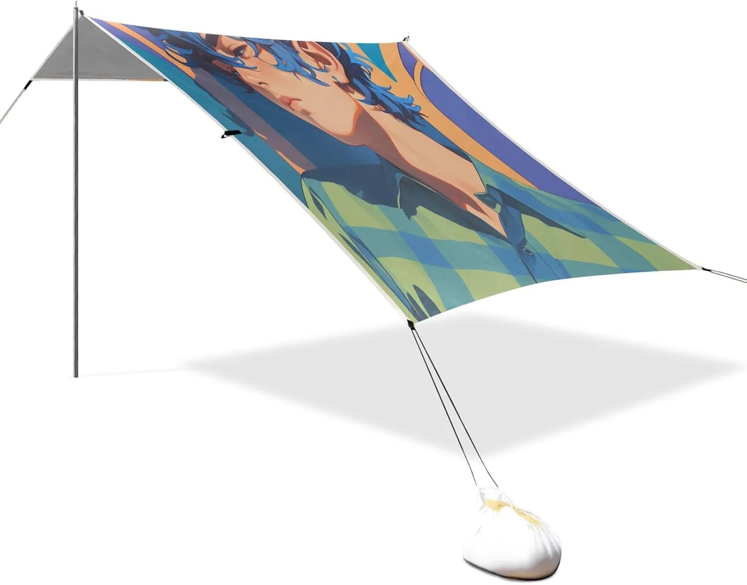 Moody Boys Beach Canopy UPF50 Lightweight Large Portable Sun Shelter with Sandbags and Shovel for Camping, Picnics, Backyard & Fishing