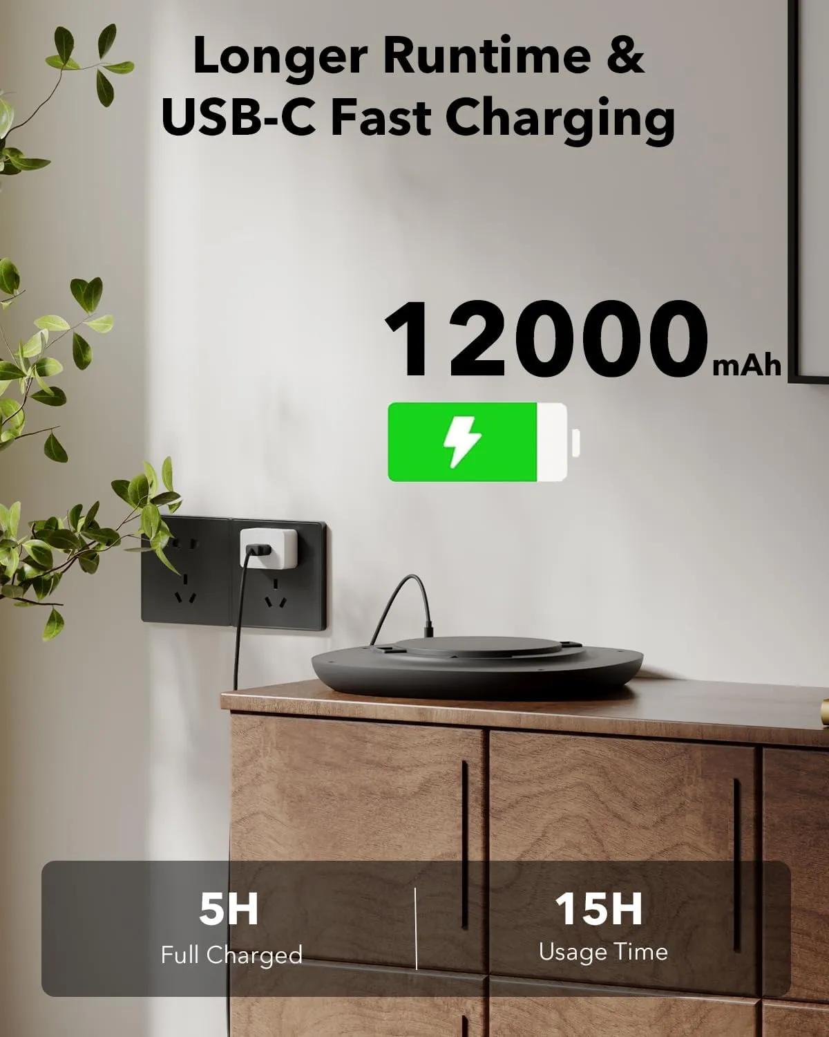 Motion Sensor Rechargeable Ceiling Light with Remote, IP54 Waterproof 12000mAh Wireless Shower Light, Battery Operated Closet Light Sensored Indoor LED Overhead Lighting No Wiring for Hallway Garage