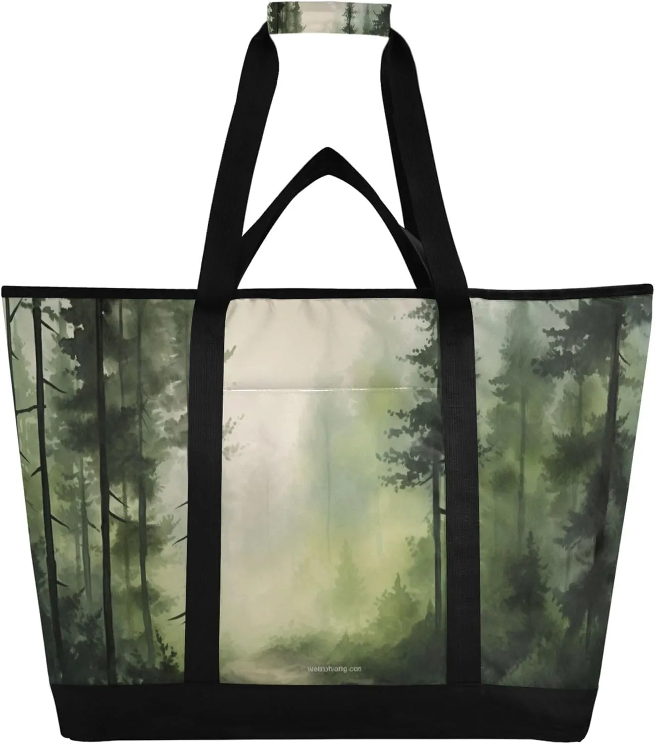Mountain Reusable Insulated Cooler Bag with Ice Pack Compartment - Large 47L Waterproof Thermal Grocery Tote for Picnic Beach Camping Lunch Storage