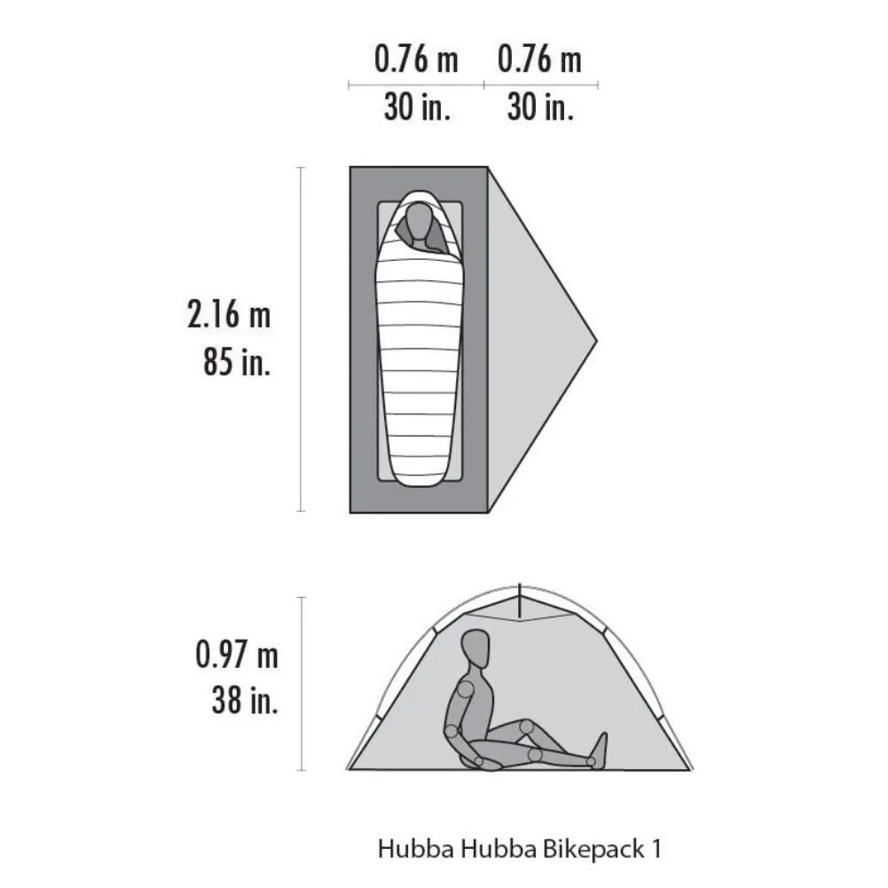 MSR Hubba Hubba Bikepack 1 Tent - 1 Man Bikepacking/Trekking Tent