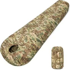 MT Military Army Force Defence 4 & Tropen Patrol Mummy Sleeping Bags with Bivy Cover Compression Sack, Modular Sleeping System 2.0 for Cold Weather,