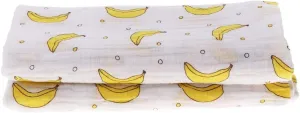 Muslin Swaddle Square Blankets Baby Receiving Blanket Wrap Swaddle Towel for Girl Shower Gift - Banana