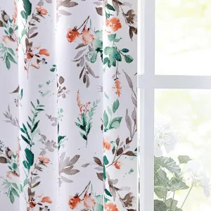 MYSKY HOME Fall Curtains for Living Room Darkening Curtains 84 Inch Long Floral Curtains Thermal Insulated Panels Light Blocking Grommet Autumn Drapes, 52" W x 84" L, 2 Panels, Orange
