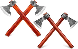 NEDFOSS Throwing Axe Set, 4 Pack Throwing Axes and Tomahawks with 1065 High Carbon Steel & Wooden Handle, Perfect for Axe Throwing Game, Recreation and Competition, Gift for Men