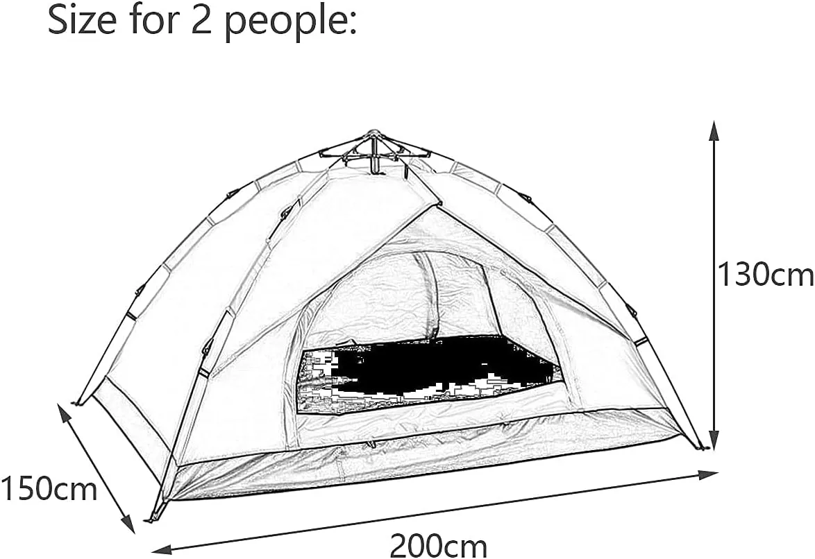 NIEH Automatic Pop Up Tent Family Camping Tent 2-3-4 Person Portable Tent Spring Type Fast Open Waterproof Windproof for Camping Hiking Mountaineering