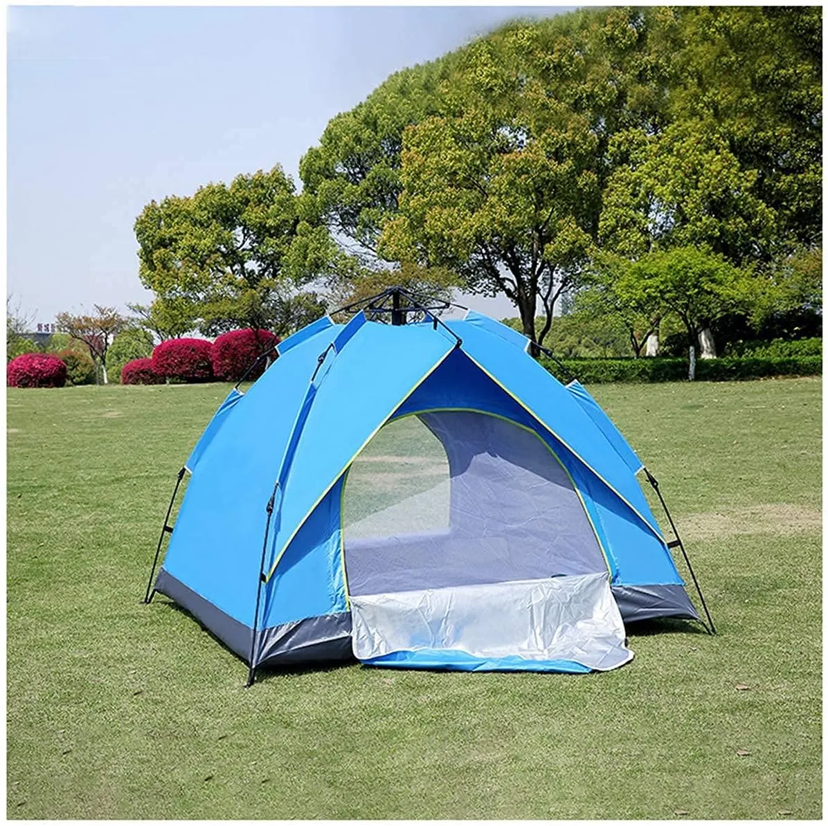 NIEH Automatic Pop Up Tent Family Camping Tent 2-3-4 Person Portable Tent Spring Type Fast Open Waterproof Windproof for Camping Hiking Mountaineering