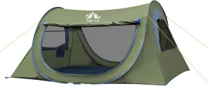 Night Cat Pop Up Tent: 2 Person Camping Tent Waterproof Instant Easy Setup Tunnel Tent for Adults Foldable Outdoor