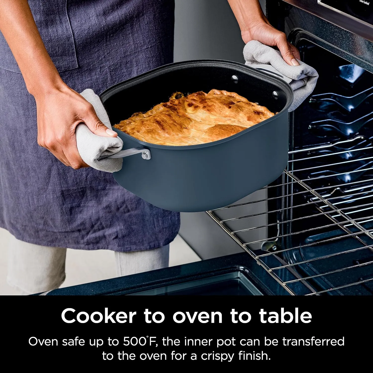 Ninja MC1101 Foodi Everyday Possible Cooker Pro, 8-in-1 Versatility, 6.5 QT, One-Pot Cooking, Replaces 10 Cooking Tools, Faster Cooking, Family-Sized Capacity, Adjustable Temp Control, Midnight Blue