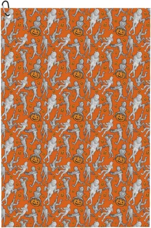Novastar Golf Towels for Golf Bags for Men Women - 24x16in Halloween Mummy Golf Bag Accessories, Absorbent Quick Drying Golf Towel for Cleaning Golf Ball Club with Carabiner