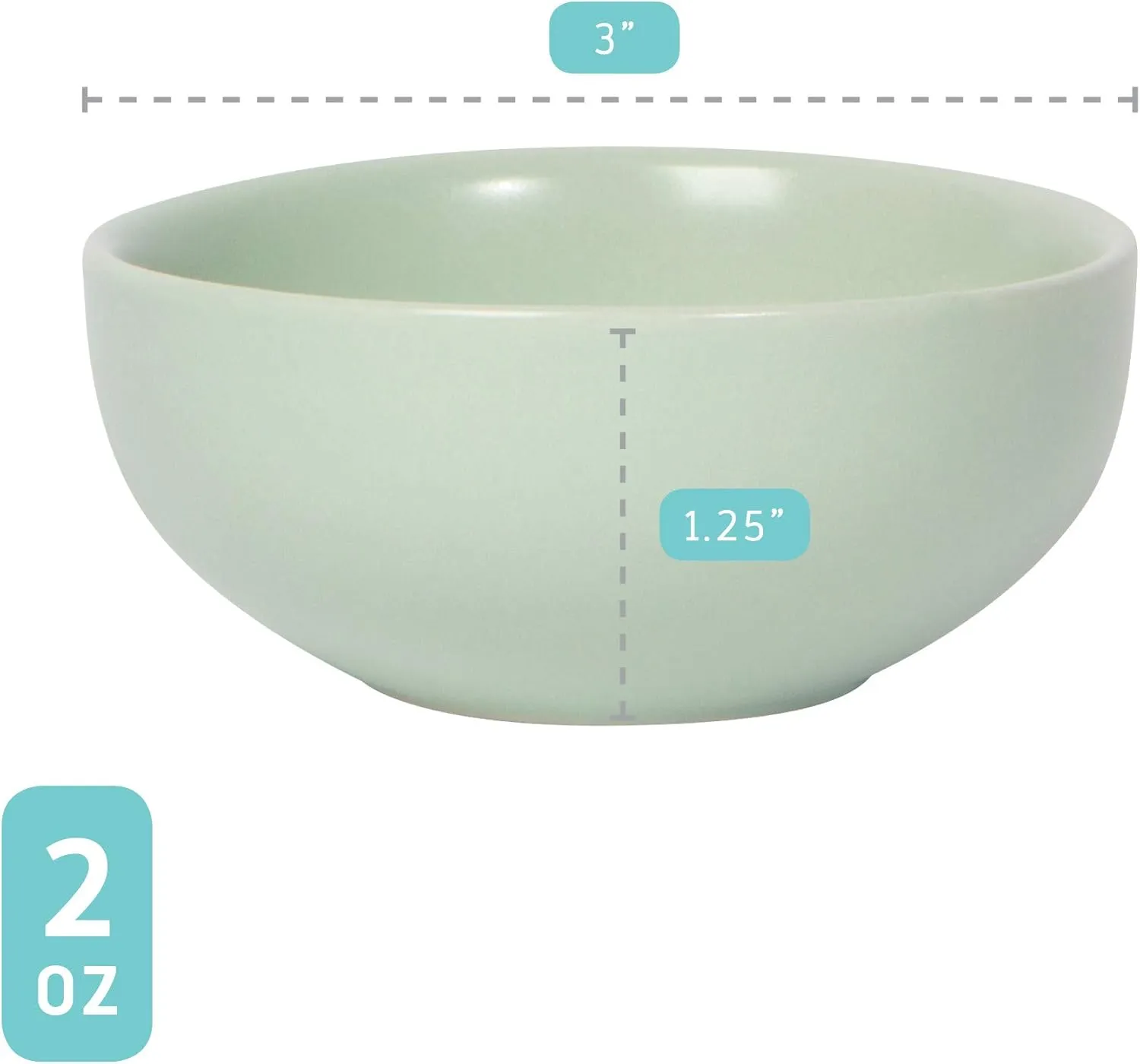 Now Designs Leaf Ceramic Pinch Bowl Set, Mini Bowls for Dipping and Seasoning-Soy Sauce Dish, Set of 6, 2 oz