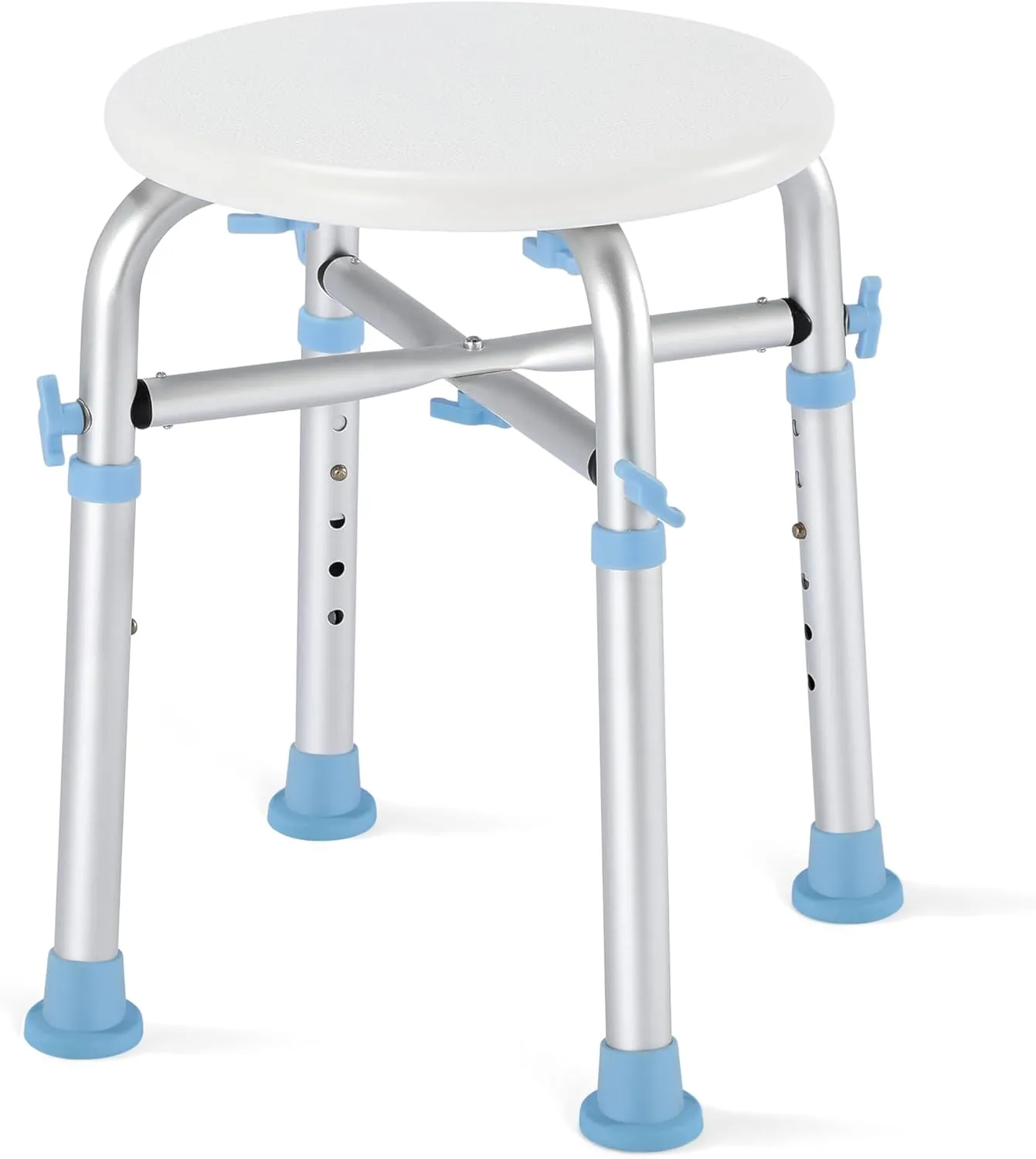 OasisSpace Adjustable Shower Stool Chair - 500lb Weight Capacity, Anti-Slip Rubber Tips & Quick Assembly, Bath Seat for Elderly/Disabled Adults, Indoor Shower Use