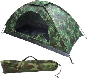 One Man Tent Waterproof ＆ Sun Resitant 1 Person Backpacking Tent Camouflage Patterns Hiking Lightweight Small Tents with Storage Bag Easy Setup for Camping Hiking 1 Man