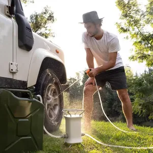 Outdoor Battery Powered Portable Rechargeable Auto Camping Shower Water Pump Shower,Portable 3-Speed Adjustable Shower,for RV Car Camping