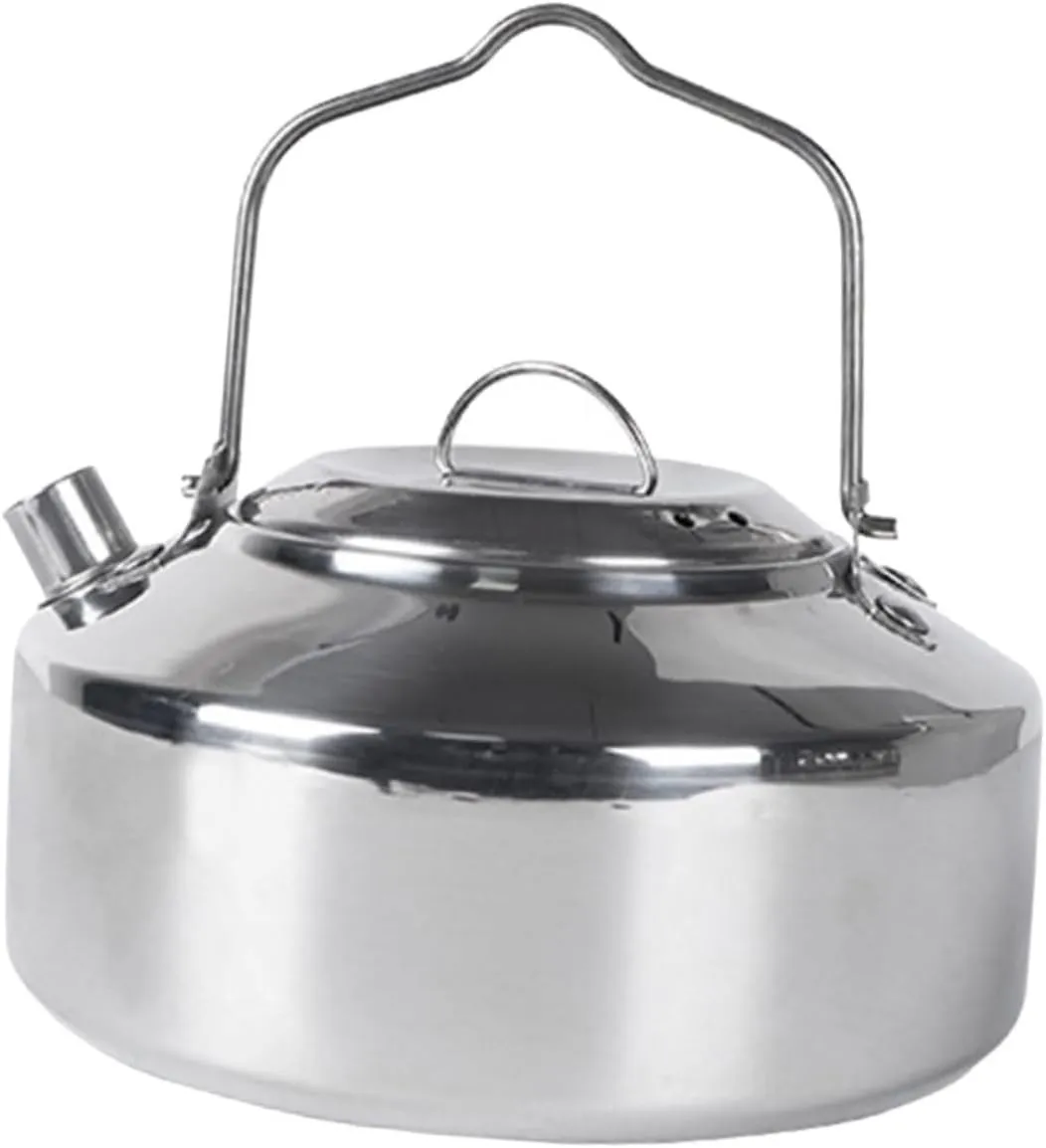 Outdoor Camping Kettle Multi Functional Stainless Steel Water Pot for Stovetop Use Portable Cookware for Hiking Backpacking and Outdoor Cooking