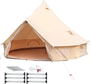 Outdoor Camping Tent 10-12 Persons Canvas Tent 4-Season Tents for Camping Waterproof for Family Camping Outdoor Hunting (9.84ft) ()