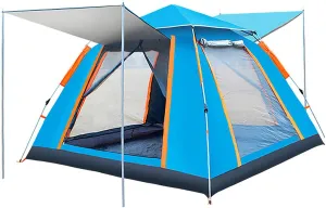 Outdoor Camping Tent, Automatic Pop-Up Quick Open Tent, Waterproof Wind Proof Anti-UV, with Carry Bag, for Camping, Traveling, Hiking or Backyard Fun, Blue