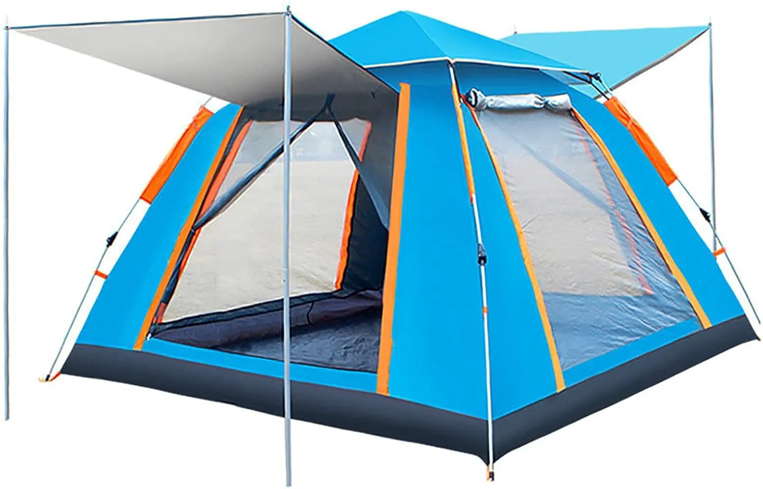 Outdoor Camping Tent, Automatic Pop-Up Quick Open Tent, Waterproof Wind Proof Anti-UV, with Carry Bag, for Camping, Traveling, Hiking or Backyard Fun, Blue