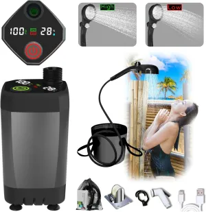 Outdoor Portable Camping Shower: Battary Electronic Shower for Family Road Trip - Camp Shower Kit for Pet Car Plants in Garden