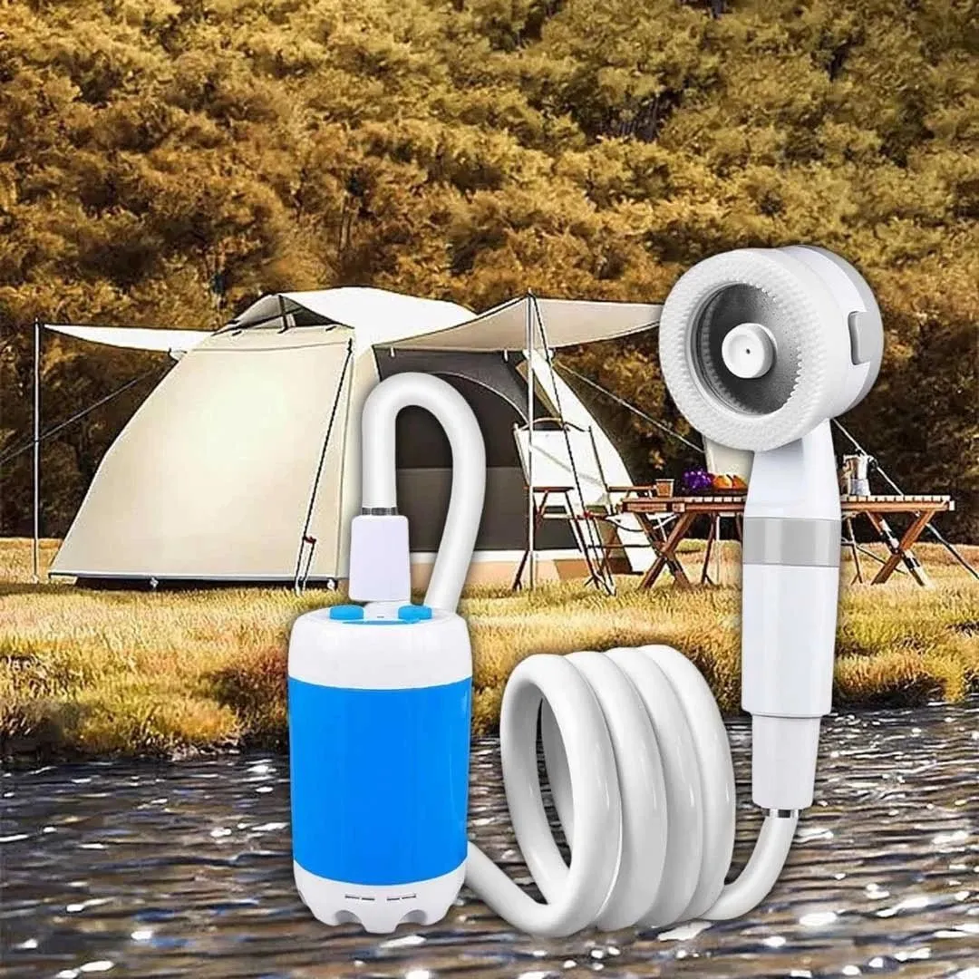 Outdoor Rechargeable Electric Camp Shower -  Waterproof Portable Outdoor Shower Set