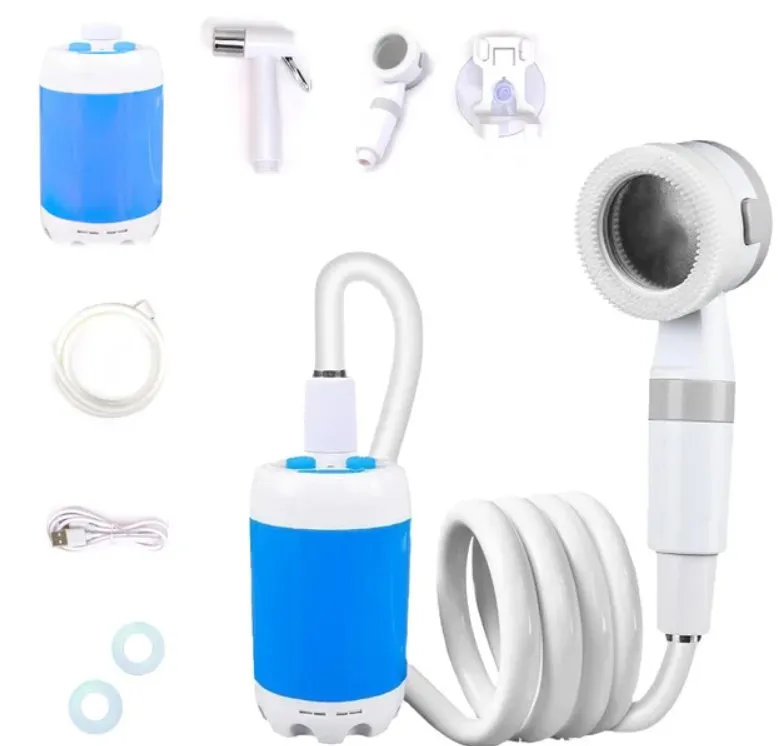 Outdoor Rechargeable Electric Camp Shower -  Waterproof Portable Outdoor Shower Set