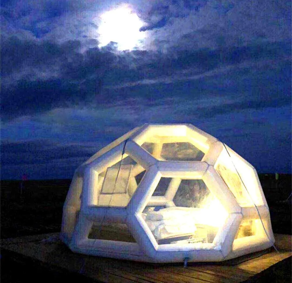 Outdoor Transparent Tent, Single Layer Closed-Air Transparent Football Tent Outdoor Spherical Inflatable Luxurious Inflatable Bubble Tent Family Camping Backyard