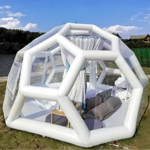 Outdoor Transparent Tent, Single Layer Closed-Air Transparent Football Tent Outdoor Spherical Inflatable Luxurious Inflatable Bubble Tent Family Camping Backyard