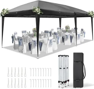 Outvita Canopy Tent Pop Up 10x20 ft, Patented Center Lock One Push Instant Outdoor Sun Shelter with Carry Bag for Party Wedding Graduation Event Commercial Trade