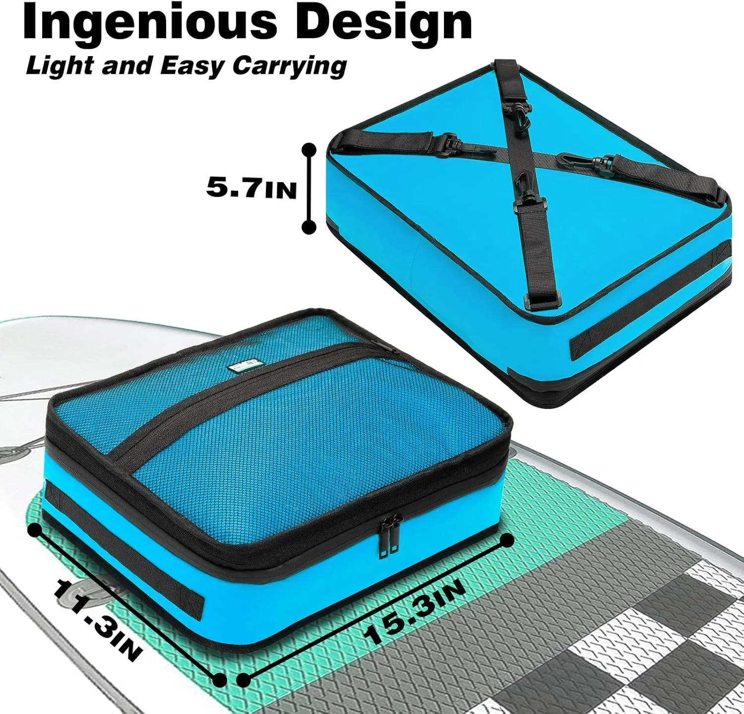 Paddle Board Cooler Bag, Waterproof Surf Sup Deck Cooler Bag Insulated Leakproof 10 Cans, Sup Paddle Board Accessories Bag for Stand Up Paddleboard and Kayak